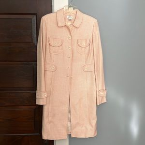 Classic pink and tan trench coat